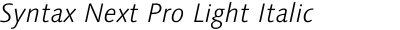 Syntax Next Pro Light Italic